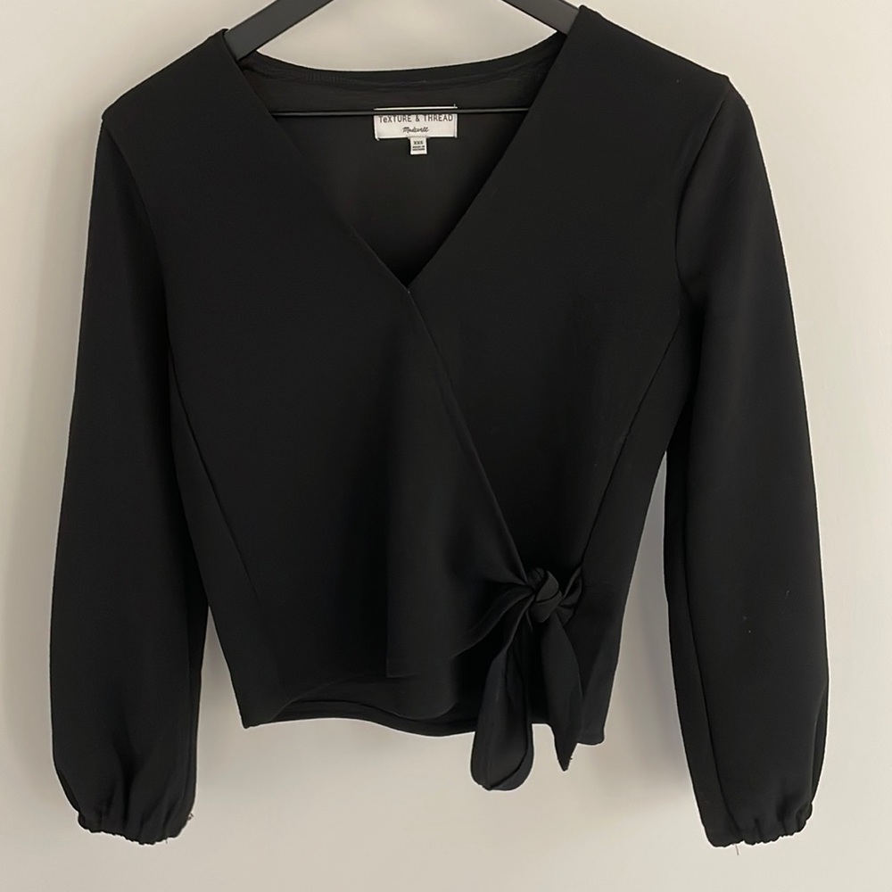 Black Madewell Texture and Thread Long Sleeve Shirt size XXS